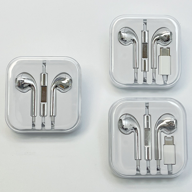 Suitable for Apple, Huawei, and Android Electroplated Wired Headphones Type-C Digital In-Ear 3.5mm Crystal Box Headphones