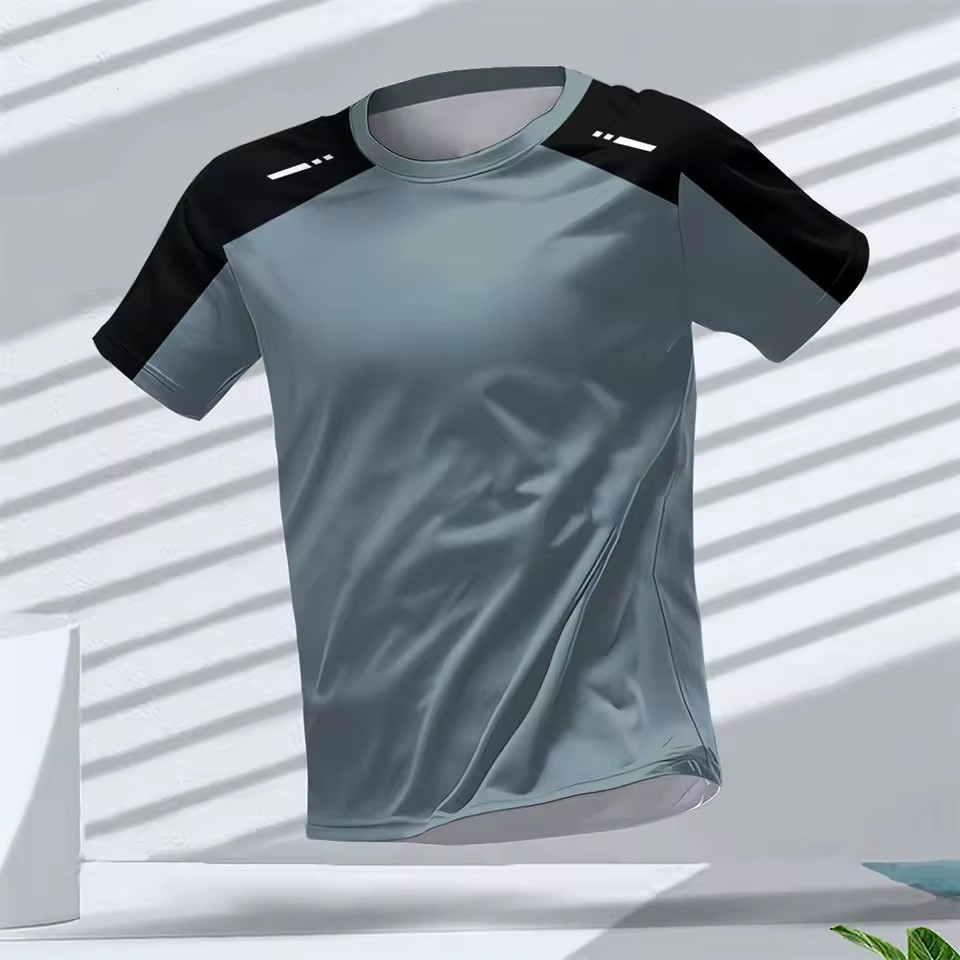 Europa y América AliExpress Cross-border hombres deportes de verano malla suelta transpirable y deshumidificación manga corta cuello redondo camiseta impresión 3D