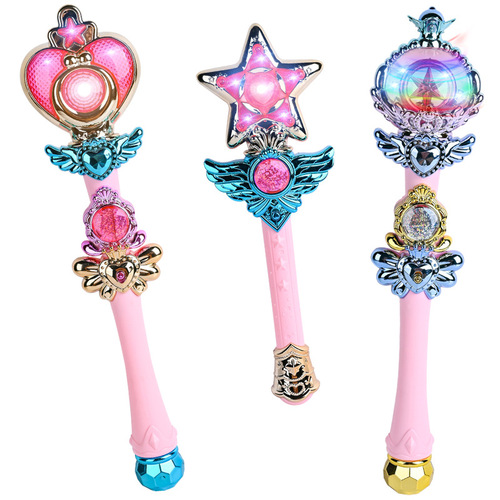 Internet celebrity children's music magic wand girl projection wand rotating ball crown fairy wand street stall supermarket toy wholesale