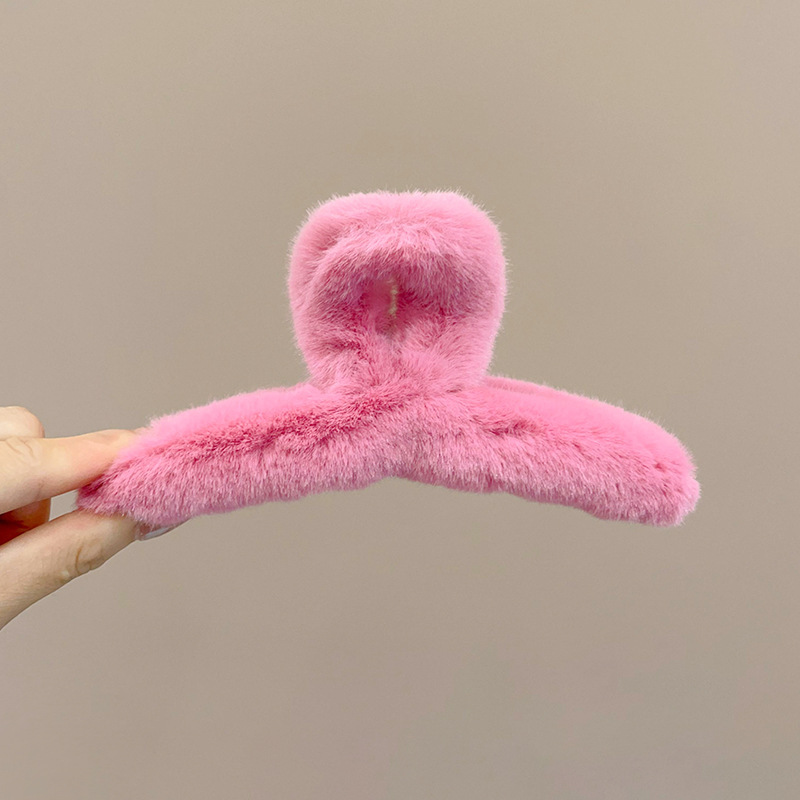 Estilo francés gran felpa clip de pelo de acrílico clip de tiburón Otoño e Invierno horquilla de alto grado versátil agarre del pelo updo tocado de pelo