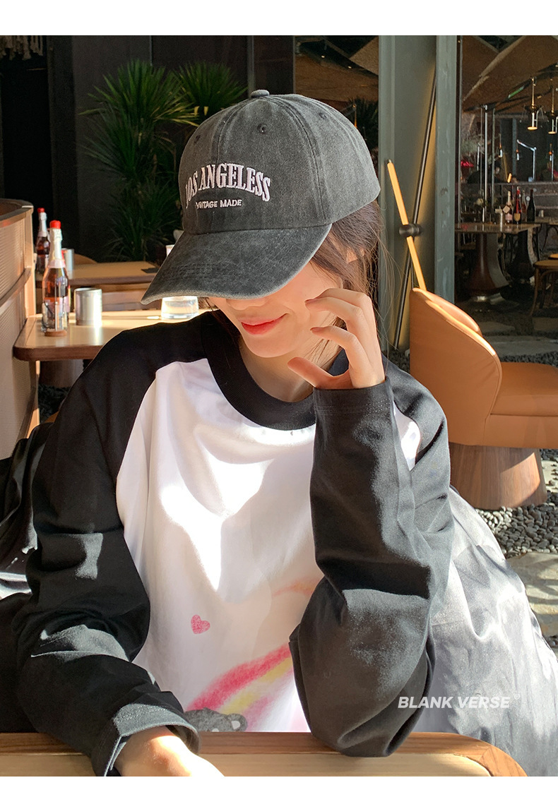 Nuovo cappello da baseball Viso alla moda Piccolo cappello da baseball di marca alla moda Cappello in lingua d'anatra retrò Cappello da baseball con lettera versatile lavabile per bambini_voghion.com