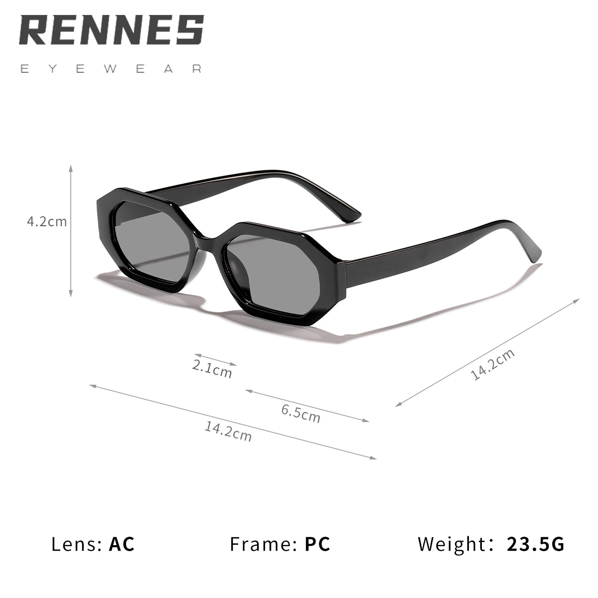 2025 Gafas de sol de montura pequeña livianas de moda para hombres y mujeres Gafas de sol de alta calidad para exteriores geométricas irregulares europeas y americanas