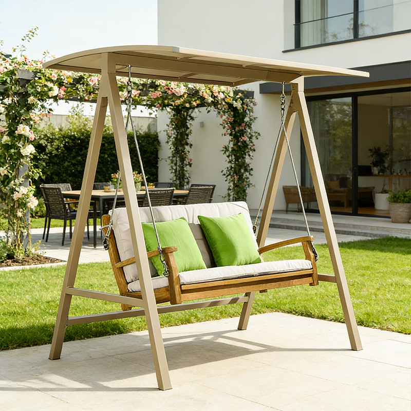 Swing al aire libre patio terraza villa de aluminio jardín impermeable sala de sol residencial al aire libre sillón doble