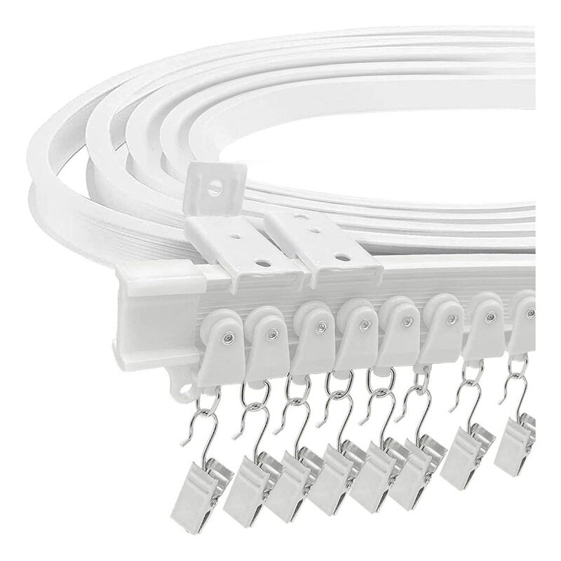 Flexible Ceiling Curtain Track, Curved Ceiling Curtain Track, 5m Set of Curtain Track Wall-Mounted Sliding Curtain Track Dividers Flexible Ceiling Curtain Track, Curved Ceiling Curtain Track, 5m Set of Curtain Track Wall-Mounted Sliding Curtain Track Dividers