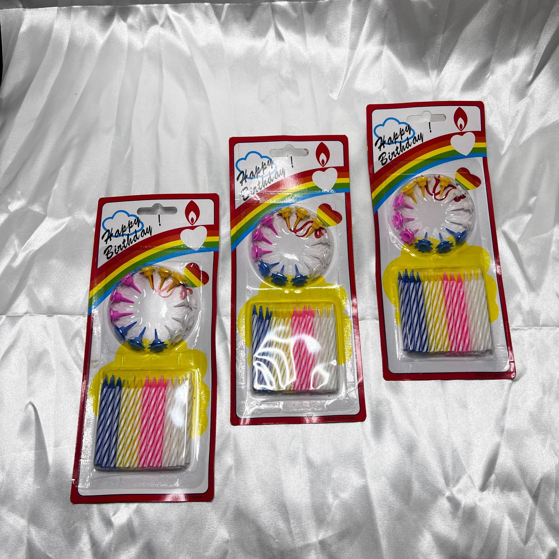 Tarjeta arco iris 5.5 flores creativas pastel de cumpleaños vela al por mayor fiesta de día velas de color velas roscadas