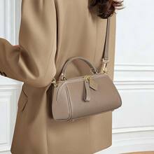 头层牛皮波士顿包百搭复古女包简约单肩斜挎包2025新款真皮包