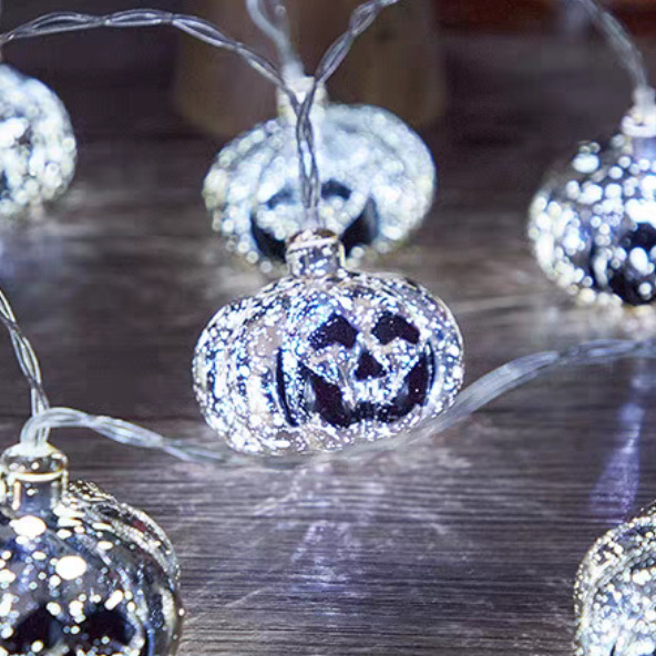 Halloween LED decoración lámpara de color lámpara galvanizado calabaza lámpara de decoración de la casa encantada