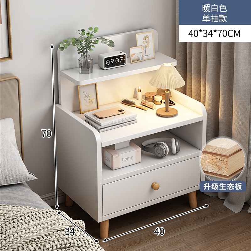 Escritorio de cabezal de cama dormitorio simple moderno pequeño estante de cabezal de cama 2025 nuevo lujo ligero de alta sensación de gabinete de almacenamiento muy estrecho