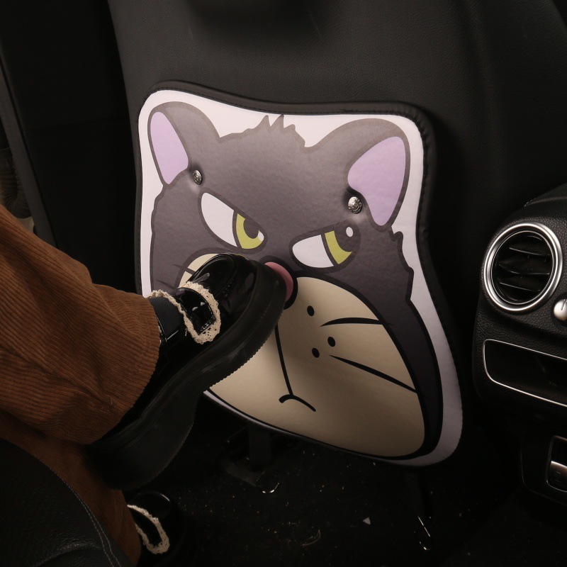 Car Child Seat Back Anti-Kick Pad Lucifer Cat Cartoon Cute Rear Seat Cushion Anti-Scratch Anti-Kick Universal
