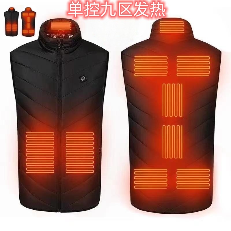 Chaleco de calefacción inteligente 2 a 15 distrito invierno cálido ropa de calefacción USB chaleco eléctrico ventas directas de la fábrica