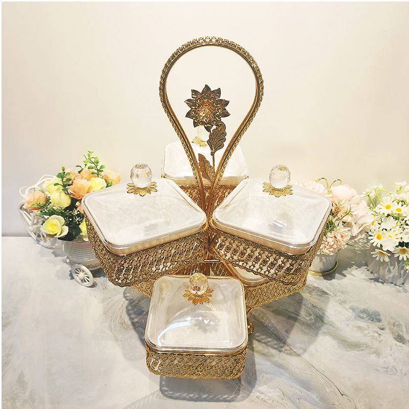 6개의 머리가 있는 사각형 말린 과일 상자