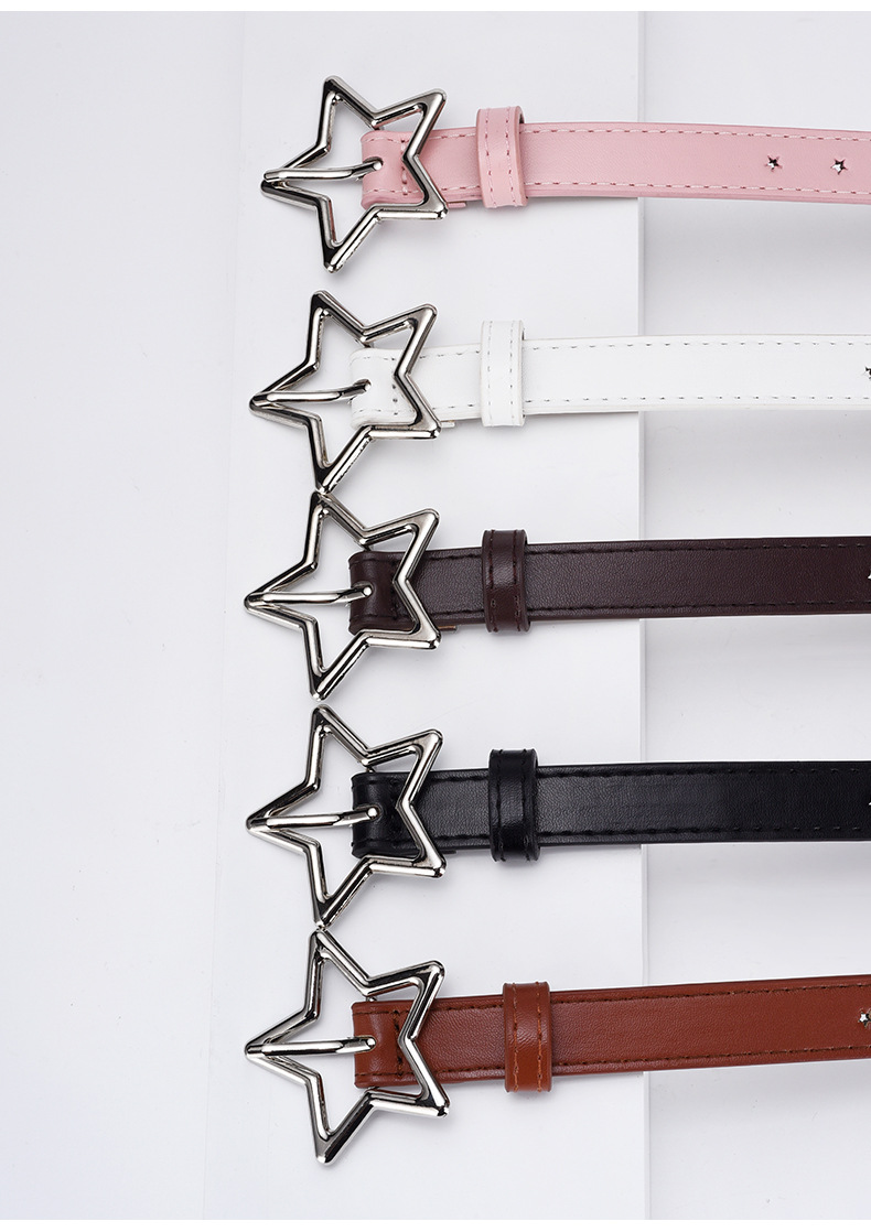 Women’s Star Buckle Belt – Versatile Pentagram Design For Jeans_voghion.com
