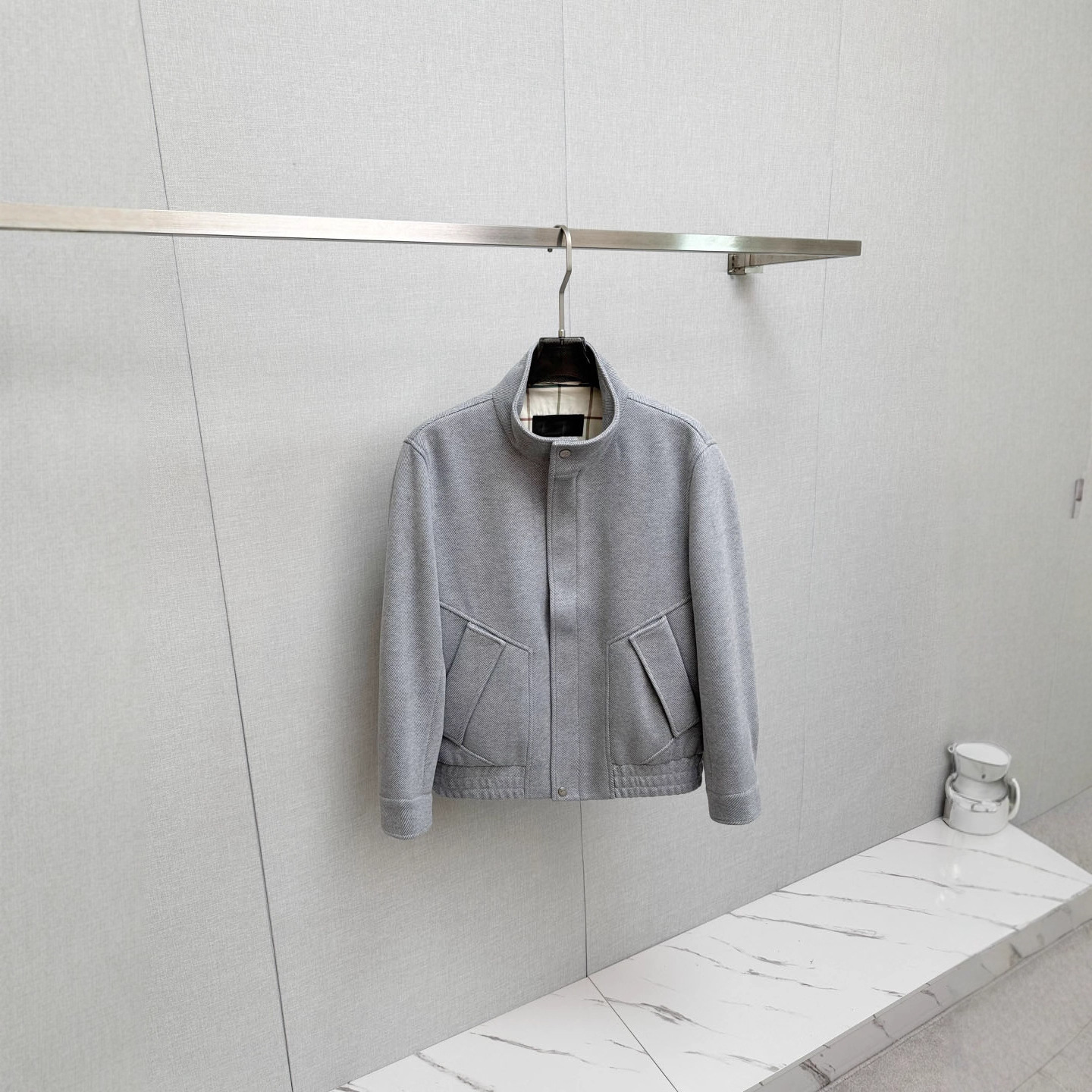 European Goods 2025Fw New Old Money Style Lp Men's Jacket Classy Pure Original Quality Versatile Simple Stand-Up Collar Top