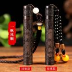 创意黑檀木火折子吹气打火机防风充电吹一吹电子点烟器点香复古男