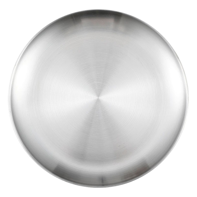 304 Korean-style Stainless Steel Plate Barbecue Round Simple Buffet Plate Metal Tray Barbecue Fruit Dessert Plate