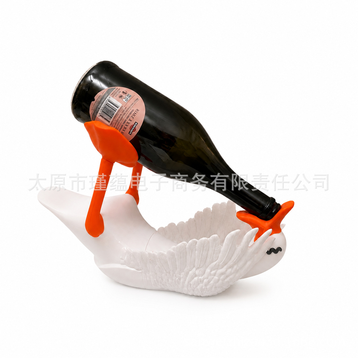 Holder de botella de ganso, Holder de botella de vino de ganso blanco impreso en 3D transfronterizo, adornos decorativos