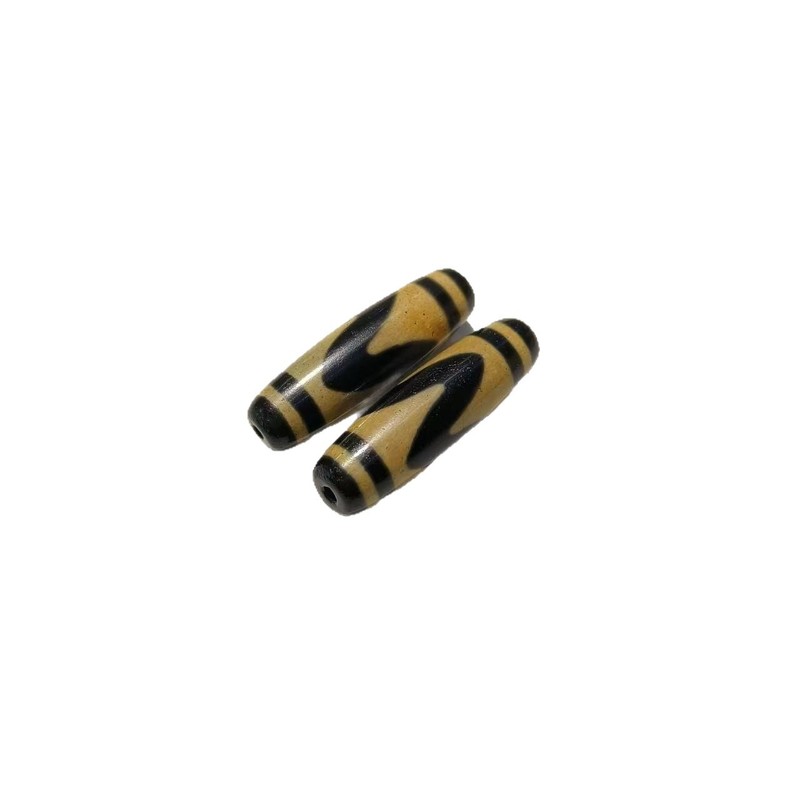 メーカー歯黄包糊九眼12 × 38mm天珠歯黄風化古法包糊瑪瑙天珠【a級】|undefined