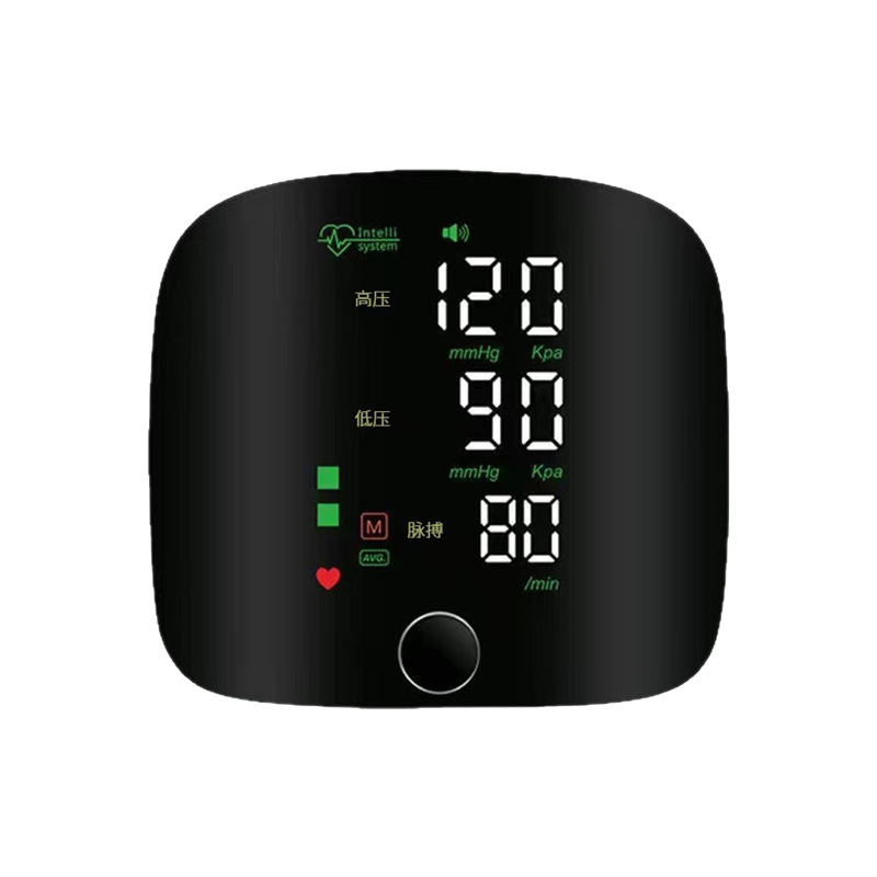 Esfigmomanómetro de muñeca Carga de voz china Esfigmomanómetro de muñeca Medición de presión arterial precisa automática de grado médico electrónico