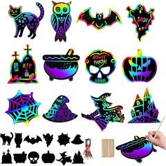 クロスボーダーメーカー直販ハロウィン漫画 DIY ブックマークアートスクラッチオフ紙ホリデーパーティーギフトスクラッチオフペイント