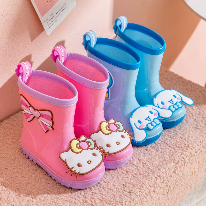 Санри-кур Hello Kitty, детский дождевик, мультфильм обувь, нескользящие сапоги для раннего возраста, обувь