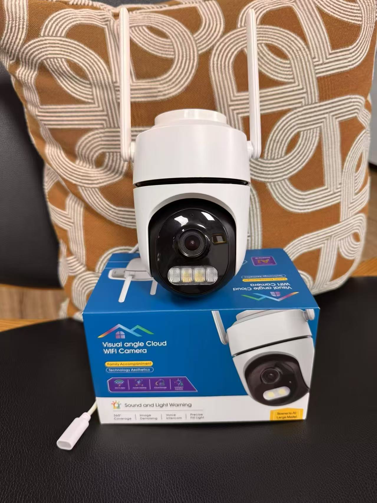 Icsee Sınır Ötesi 2 Adet HD Kamera Wifi Ev Akıllı Kablosuz 360 Derece Renkli Gece Görüşlü Güvenlik İzleme