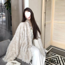 2025热销新款水貂皮毛一体外套女冬季宽松慵懒毛茸茸加厚皮大衣