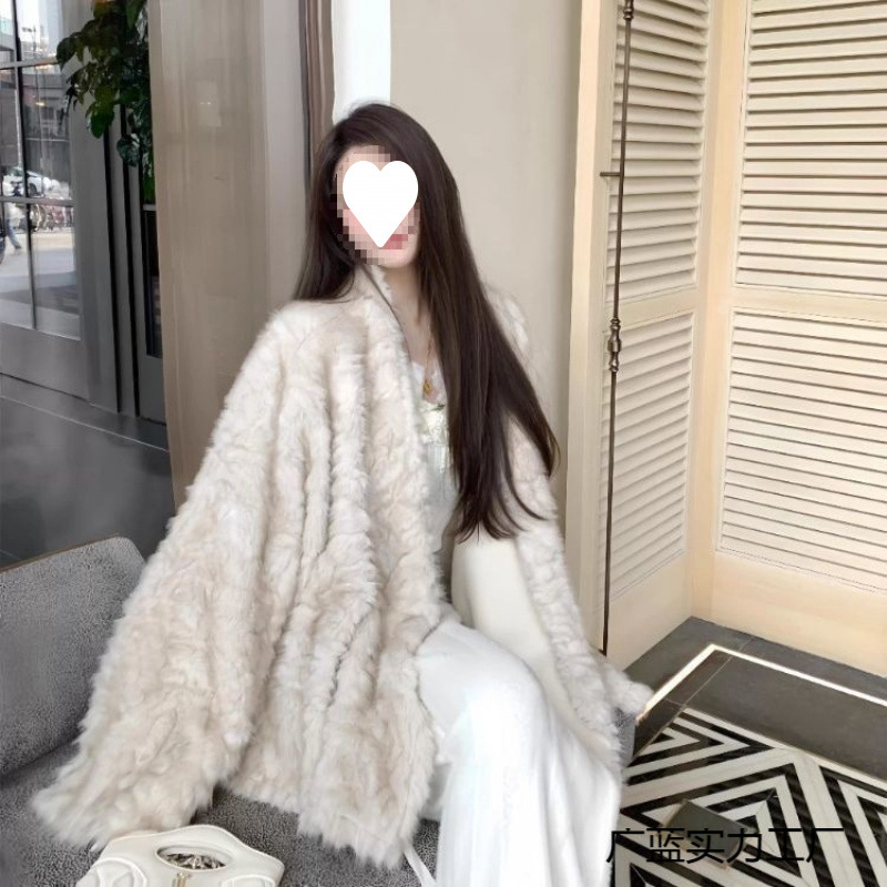 2025热销新款水貂皮毛一体外套女冬季宽松慵懒毛茸茸加厚皮大衣