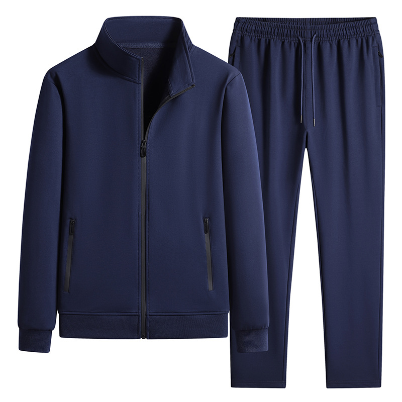 Trajes deportivos de algodón transfronterizo, cardigans de dos piezas, trajes deportivos de mediana edad, cuello de padre, suéter para hombres. image 10