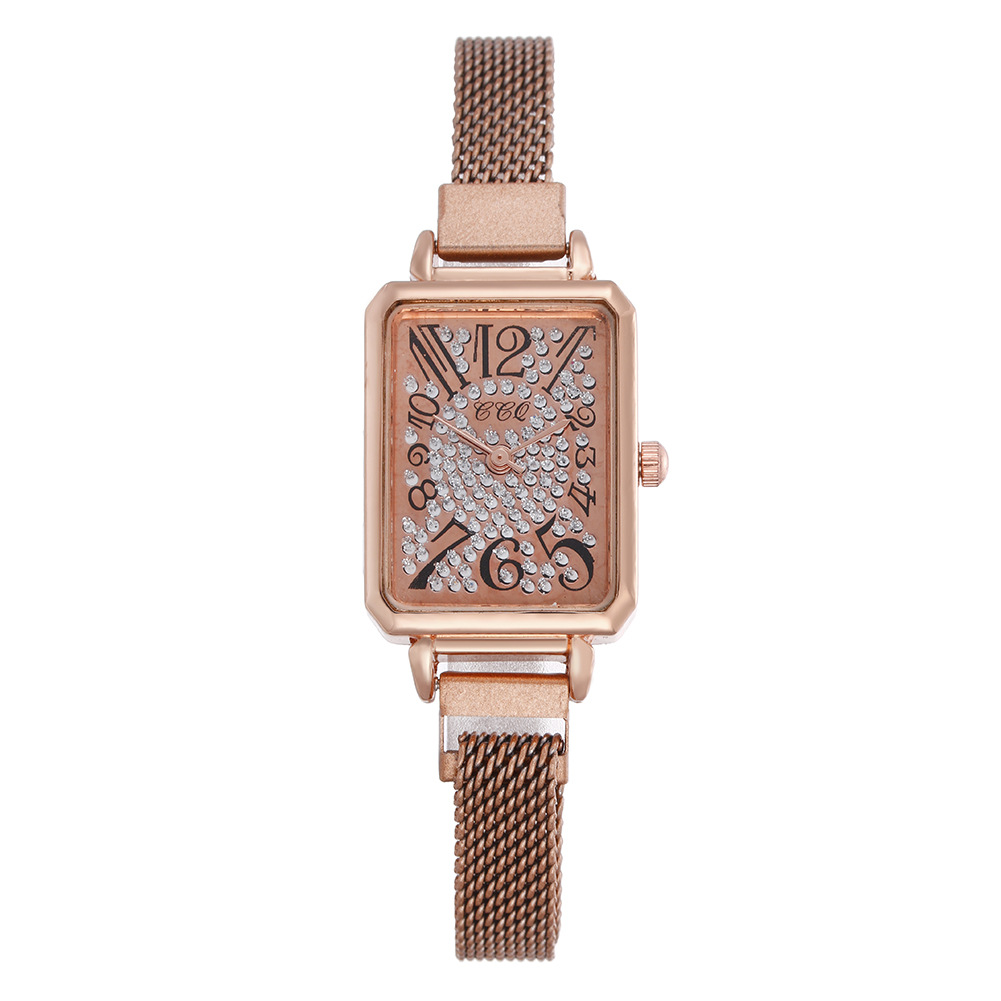 2024 nuovo quadrante digitale Time Square popolare su Internet, fibbia magnetica alla moda con cinturino a maglia fine da donna_voghion.com