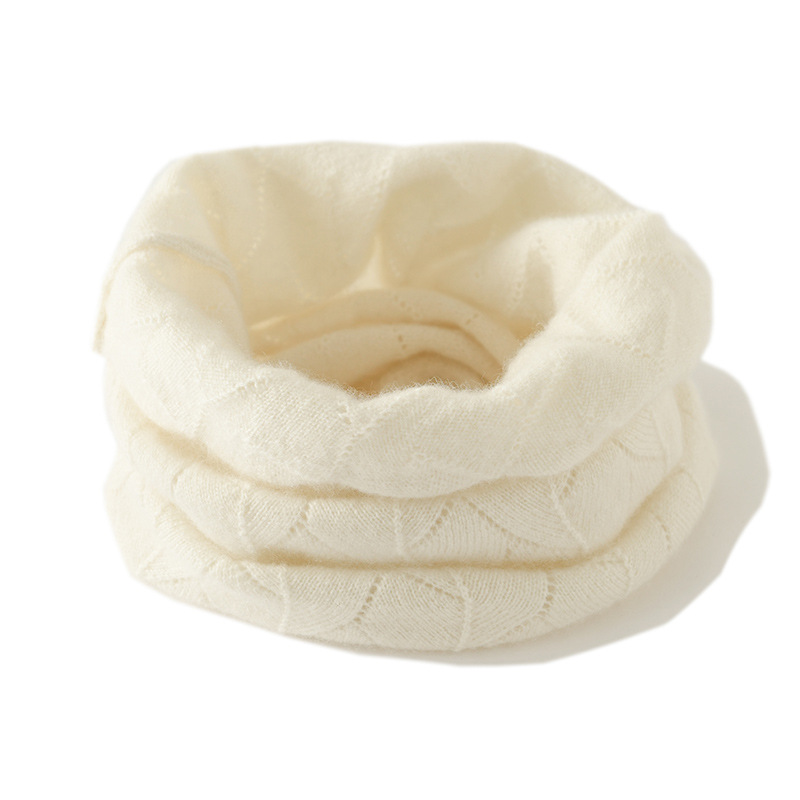Autumn and Winter New Style Hollow Cashmere Scarf for Women Solid Color Versatile Knitted Cashmere Neck Warmer