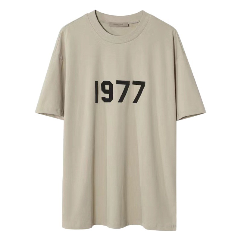 Camiseta de hombre de manga corta Essentials original de gama alta marca de moda Fog High Street 2022 primavera y verano 1977 cuello redondo