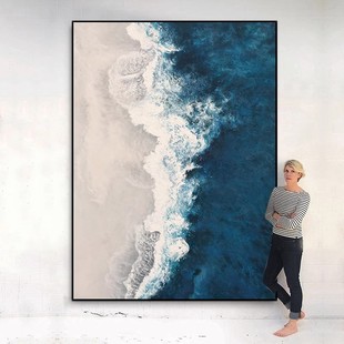 Dafen Village Hand-painted Oil Painting Abstract Tide Entrance Decorative Painting Light Luxury Living Room Sofa Background Wall Texture Hanging Painting