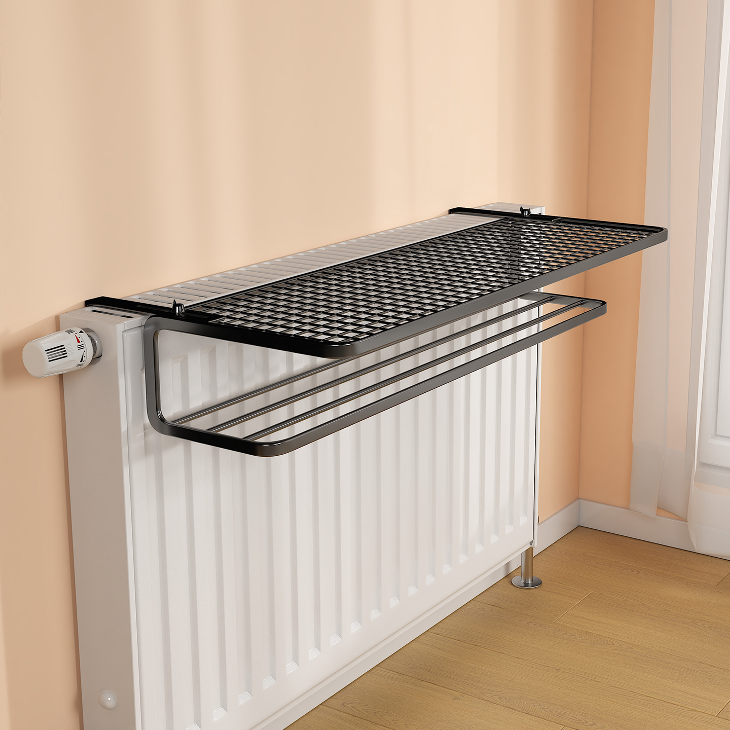 Radiator Rack for Winter Heating Pipes, Clothes Drying Rack, Shoe Rack, No-Drill Drying Rack, Drying Hanger