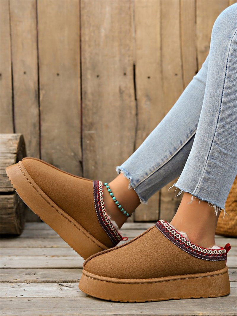 Comfortable Cotton Slippers For Women Warm Winter Half Slippers_voghion.com