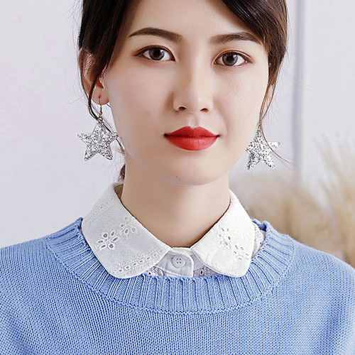 Jacquard fake collar, high-end women's versatile decorative collar, fake collar, fake stand-up collar, pure cotton collar, simple fungus edge fake collar