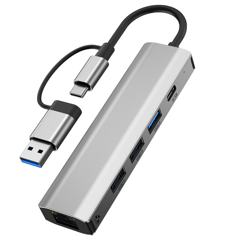 双头USB3.0拓展坞Type-c多功能集线器千兆网卡笔记本多功能扩展坞|undefined
