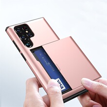 滑盖插卡适用三星Galaxy S25Ultra手机壳卡槽A17/A56防摔金属后壳