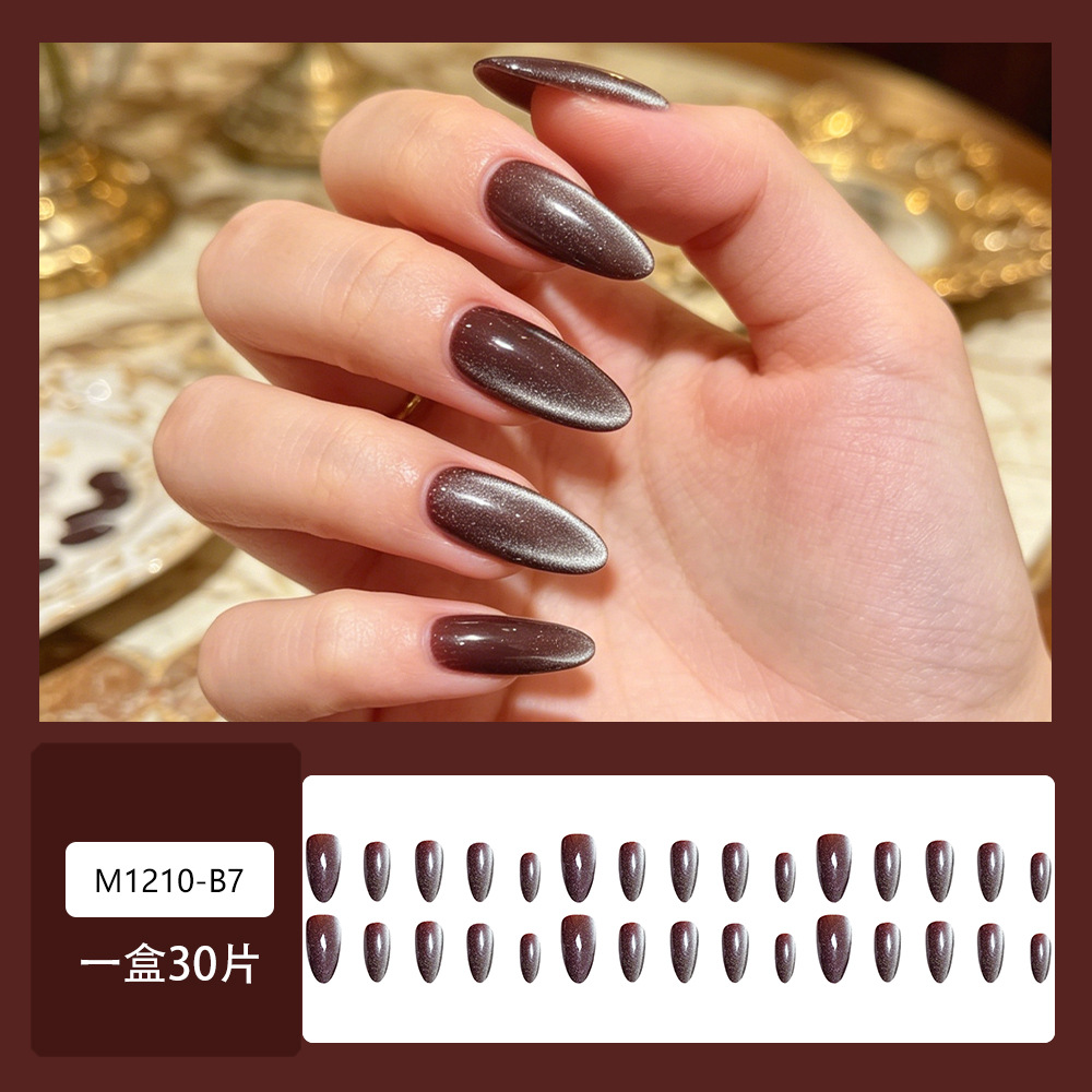 Puntas de uñas postizas de estilo europeo y americano, piezas de uñas desmontables de longitud media, uñas usables, puntas de uñas puras y elegantes.