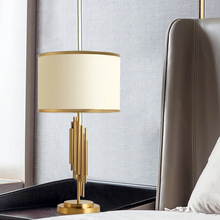金屬布藝台燈卧室床頭燈創意簡約客廳台燈跨境貨源