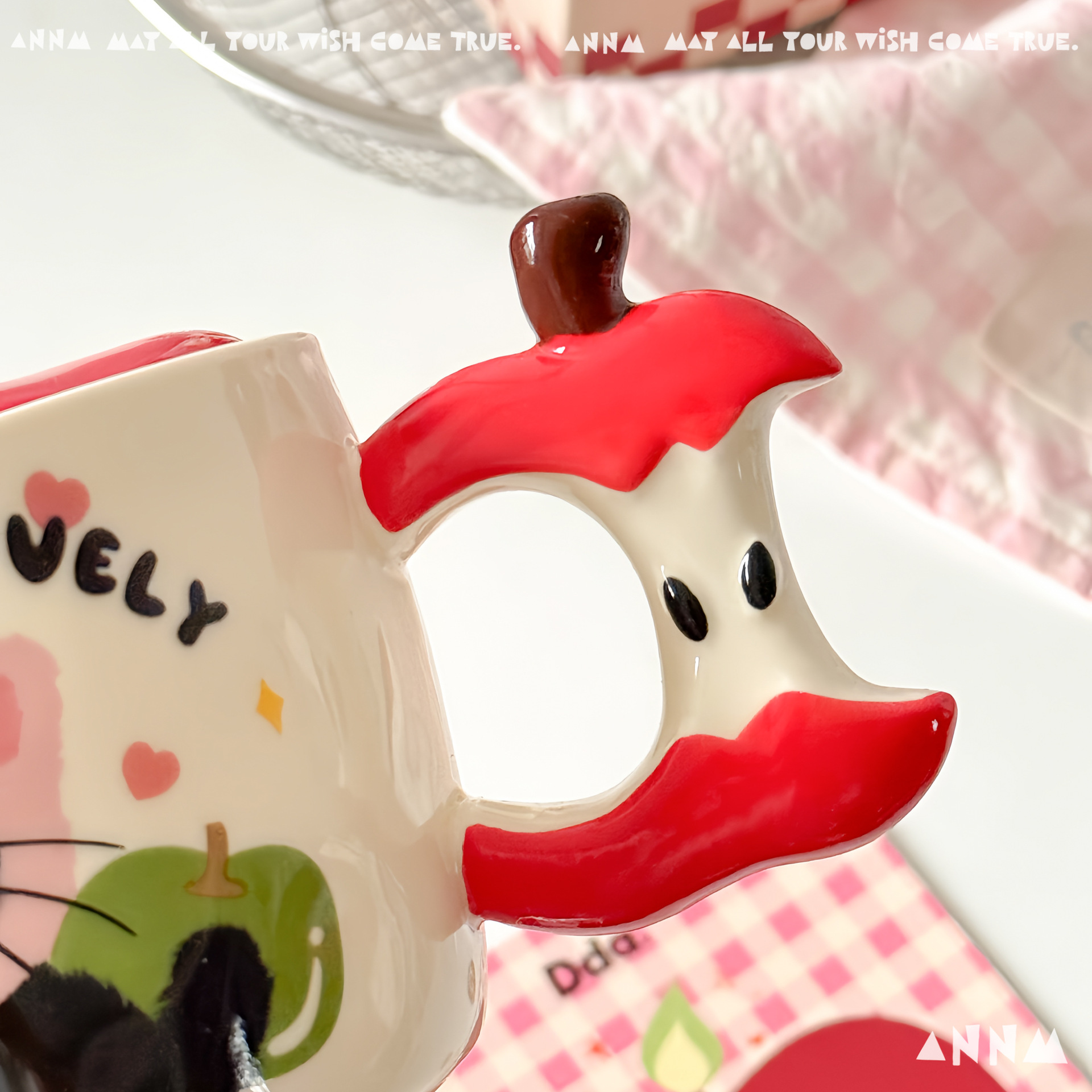 Regalo de cumpleaños gato manzana taza de cerámica taza de marca con tapa copas de regalo de mano pareja taza de agua taza de agua de Navidad