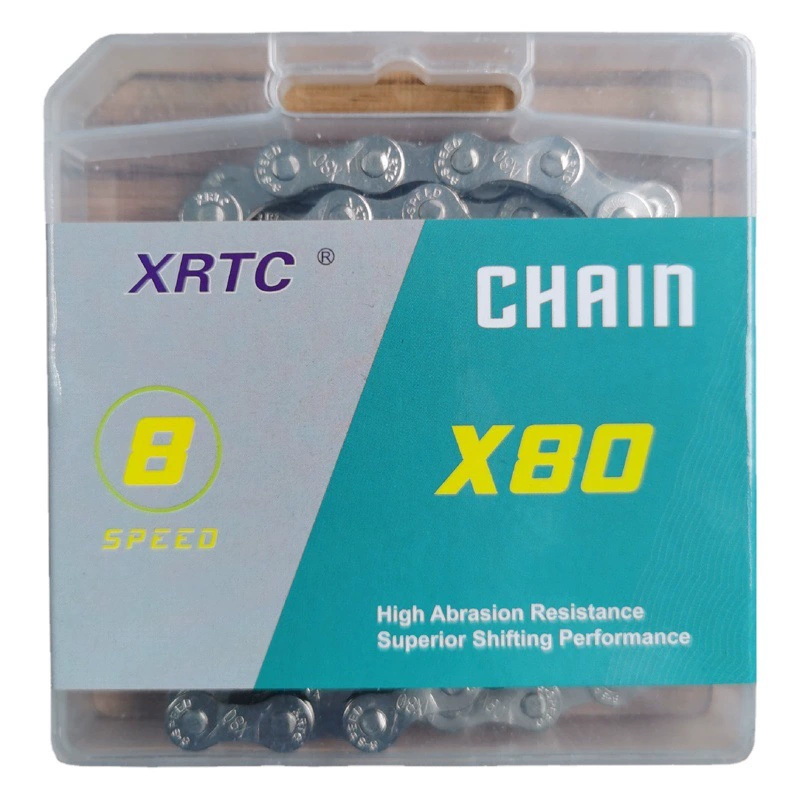 Подлинная коробка XRTC Серебряная ржавчина 6-ступенчатая 7-ступенчатая 8-ступенчатая велосипедная цепь цепи