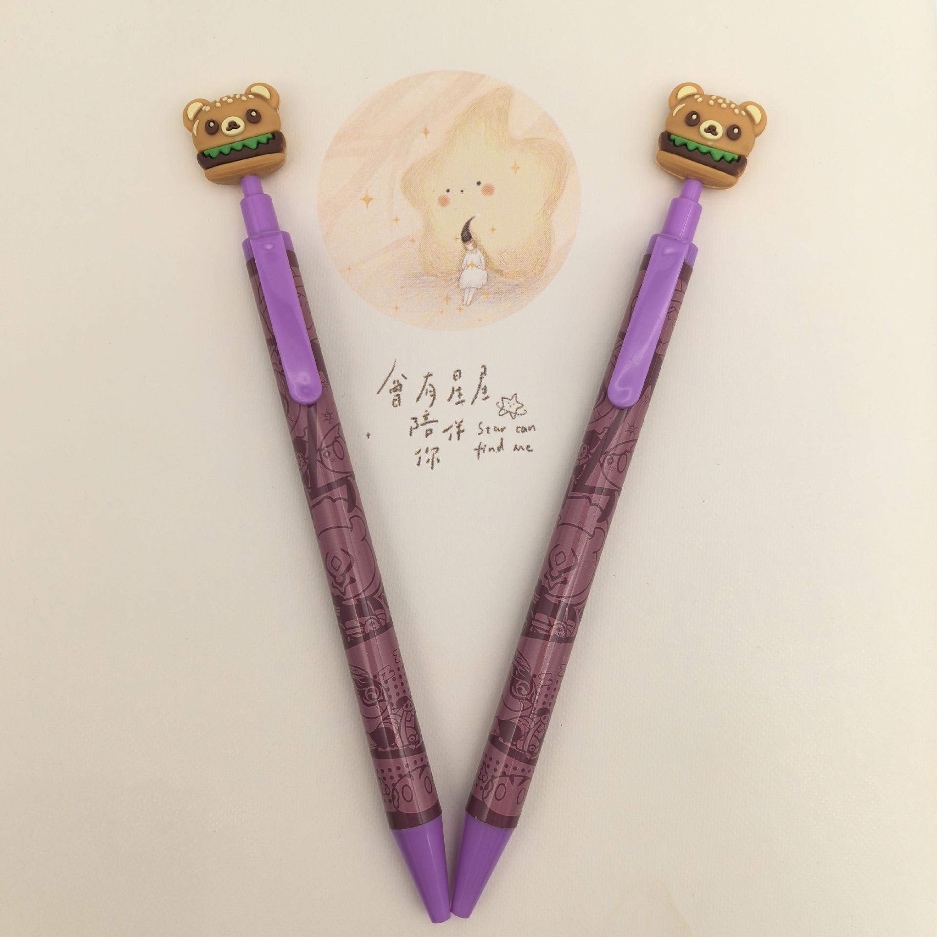 Personalizada muñeca de transferencia térmica dibujos animados creativos Diy bolígrafo de película de flores bolígrafo de regalo de plástico