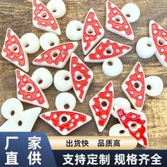 白色红蘑菇系童趣线衫衬衣纽扣幼儿IY粘画版