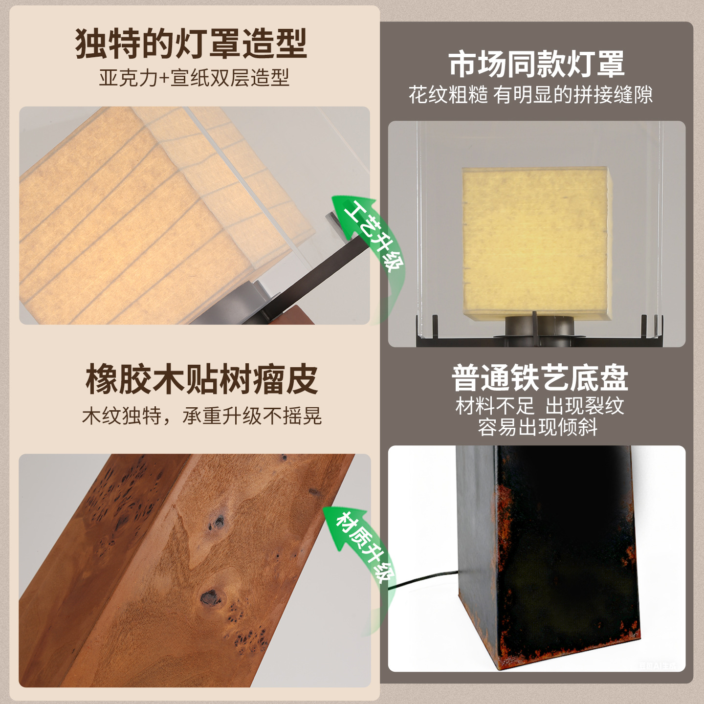 Gran vista jardín decoración lámpara de suelo estilo japonés de estilo retrógrado hotel vestíbulo lámpara de suelo de madera sólida sala de estar lámpara de pie L138