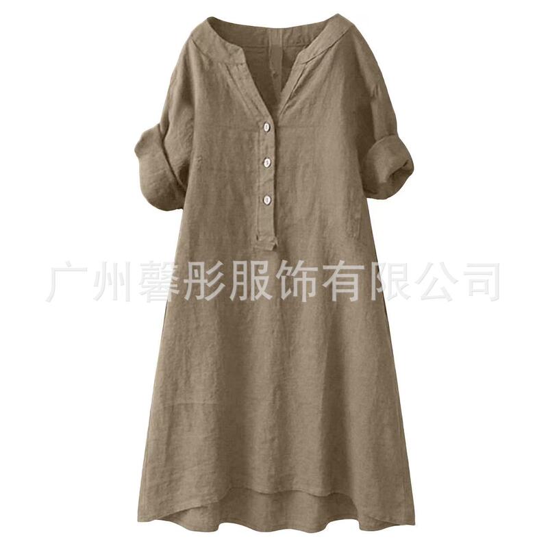 2026 Women's Comfortable Loose Casual Short-Sleeve Pocket Dress 2026 Women's Comfortable Loose Casual Short-Sleeve Pocket Dress