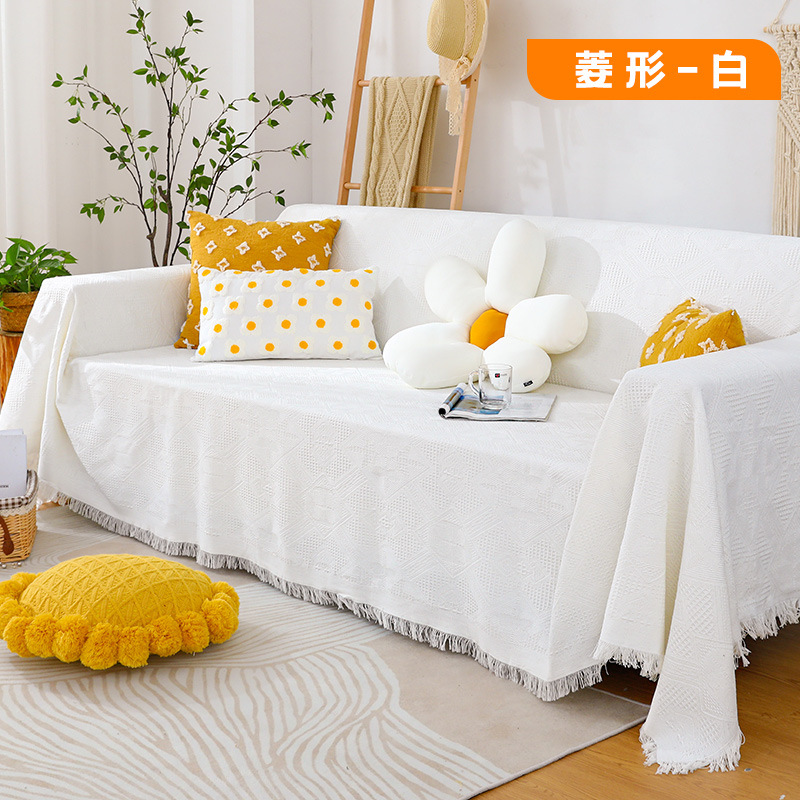 Sofá toalla Nordic simple cubierta del sofá color sólido antideslizante cubierta del sofá tela Internet celebridad ocio manta excursión manta de picnic