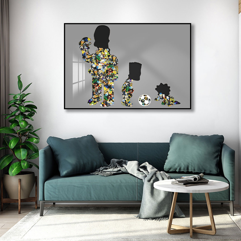 Madera de construcción de Lego, familia de Epson, decoración de la sala de estar, sala de entrada, pintura para niños, pintura de cabecera de dormitorio de alta gama