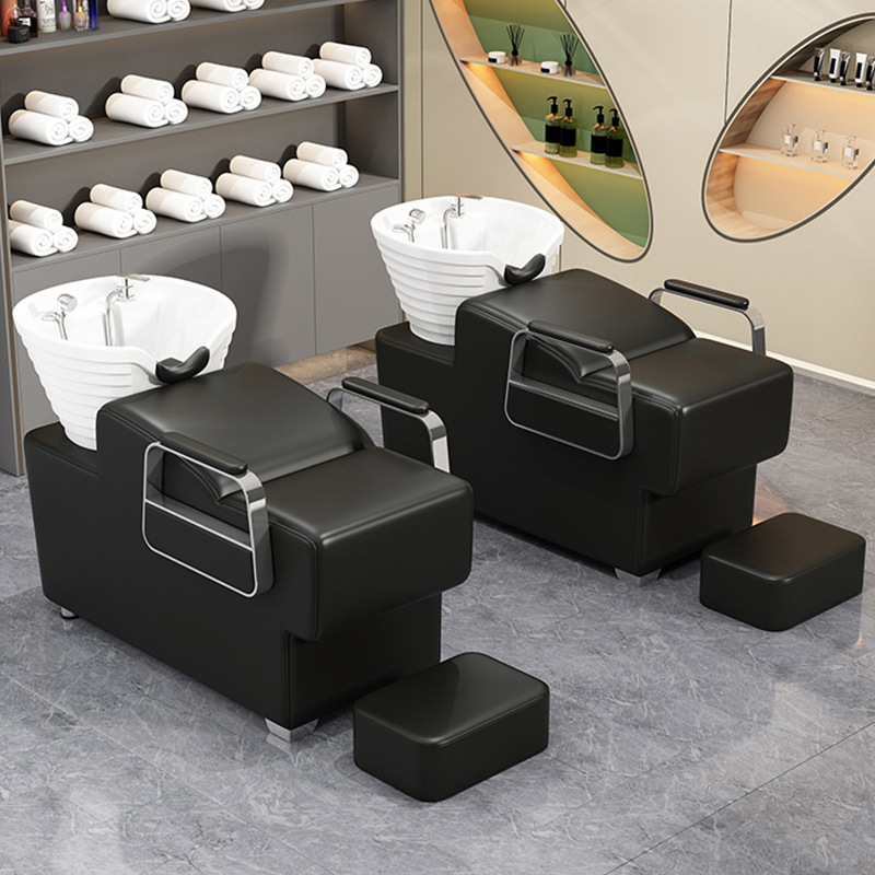 Fabricantes de camas de champú spot Peluquería minimalista moderna Peluquería medio cama de descarga de cama reclinable