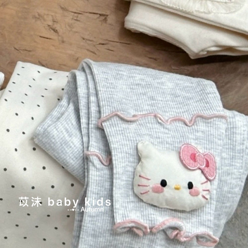 女童打底裤2025秋季新款卡通立体kitty长裤女宝宝百搭韩版童装|undefined