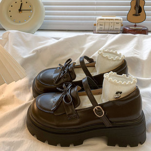 Lefu Academy Style Dress Cute All-match Single-layer Shoes 2025 New Spring and Autumn Thick Heel Thick Sole Height-increasing Small Leather Shoes for Women